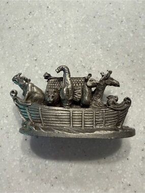 Vintage Spoontiques Noah's Ark Pewter Figurine Bible School Miniature Animals